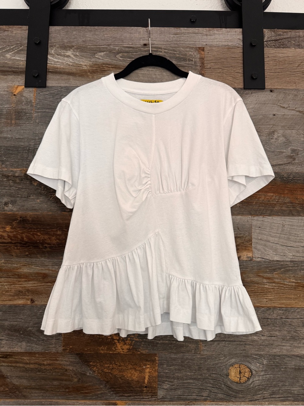 Marques’ Almeida White Panelled Gathered T-Shirt